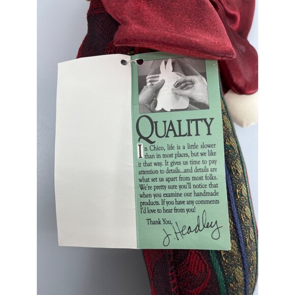 Handcrafted Woof & Poof Angel Ornament With Bells & Red Bow - 13 Inch - Picture 3 of 8